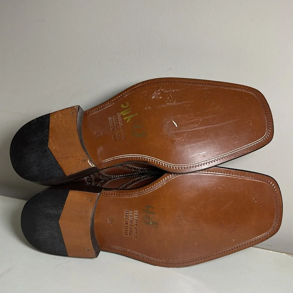 Mario Fagni made in Italy Classic Brown Leather Men's dress shoes